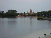 Epcot 02 - Overlooking the lagoon with Morocco in the distanc