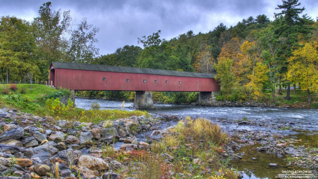  West  Cornwall  Covered Bridge 10 6 2012 Wallpaper Kicking 